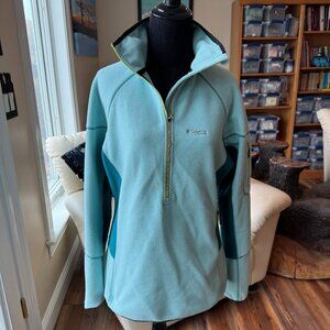 Columbia Fleece Pullover Sweater Size L Blue. Quarter Zip. Omni Heat